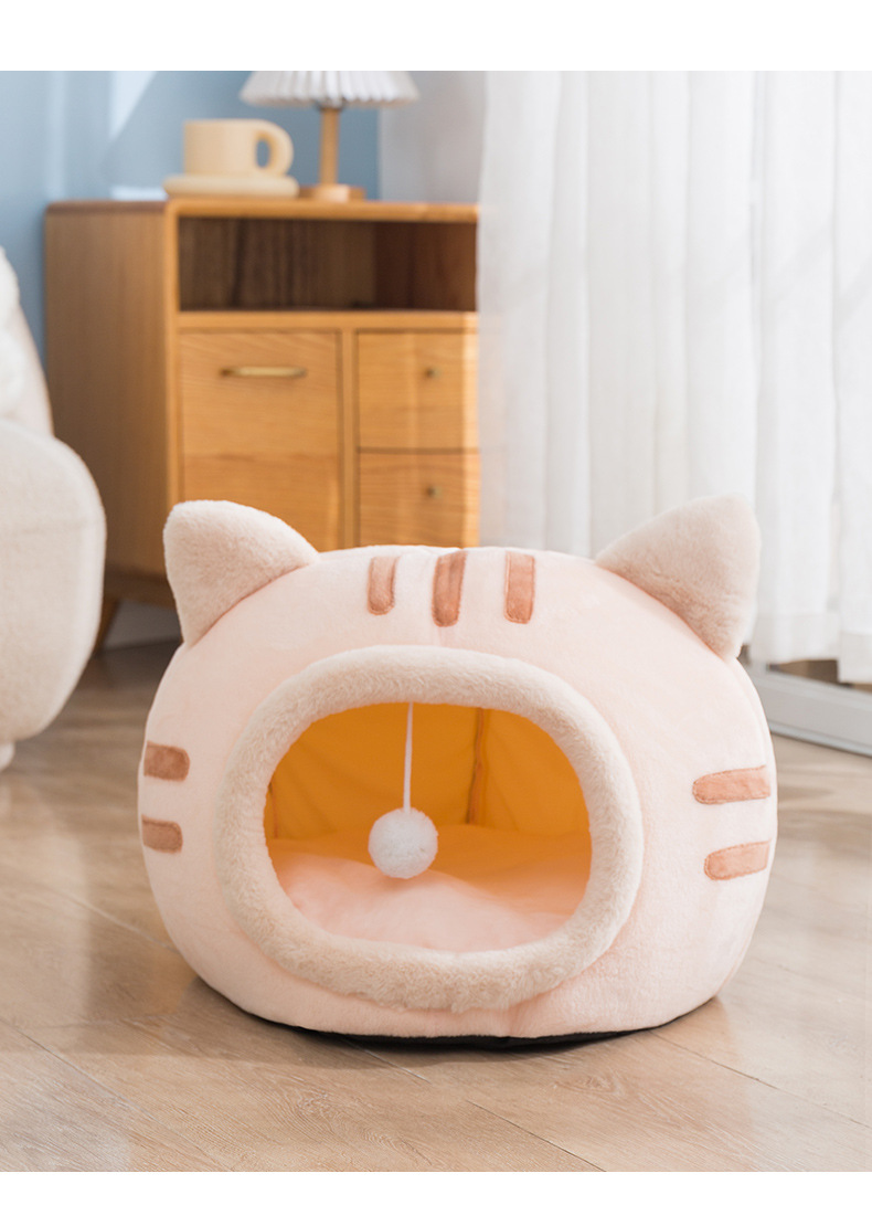 ペットベッド ドーム型 ペットハウス 秋冬用 犬ベッド 猫ベッド キャットハウス ふわふわ ボール付き 滑り止め ぐっすり眠れる 洗える おしゃれ 寒さ対策 可愛い