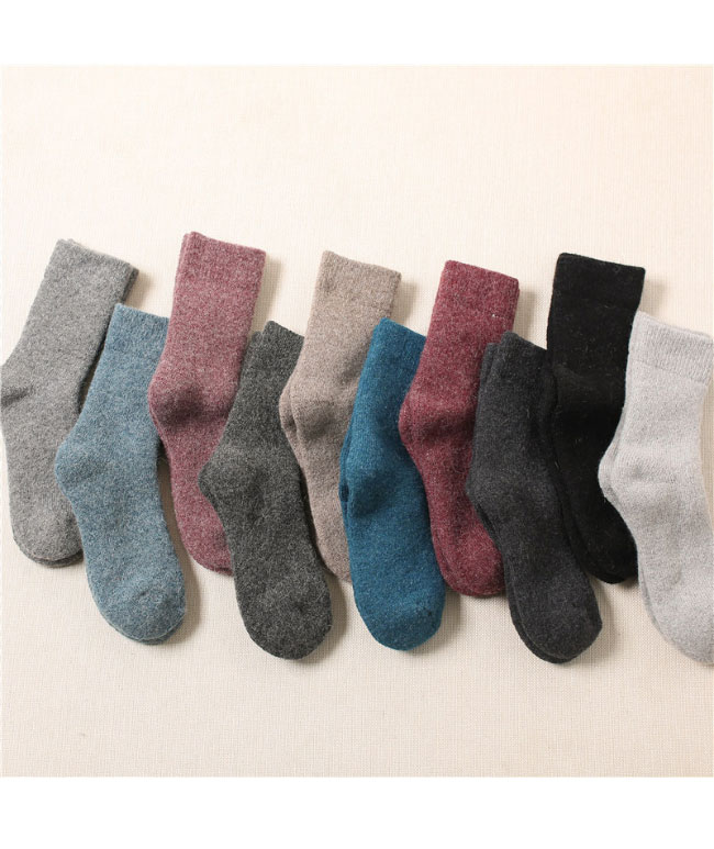 送料無料 ウールソックス レディース 厚手 靴下 メンズ クルーソックス 冬 暖かい 女性 無地 男性 靴下 ソックス ビジネスソックス 冷え ウール混 