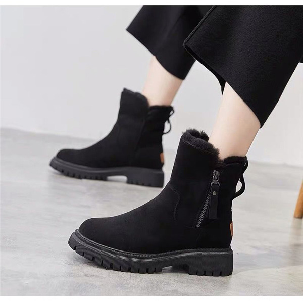 ムートンブーツ スノーブーツ ブーツ レディース ファーショートブーツ 裏ボア 冬靴 スエード あったか もこもこ内ボア 防寒 