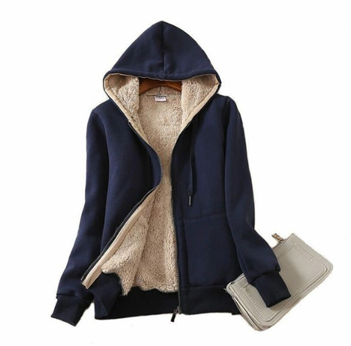 ファーレディース ジップ厚手 無地 レディース 裏起毛 裏ボア ジップ スウェット カーディガン スウェットアウター 