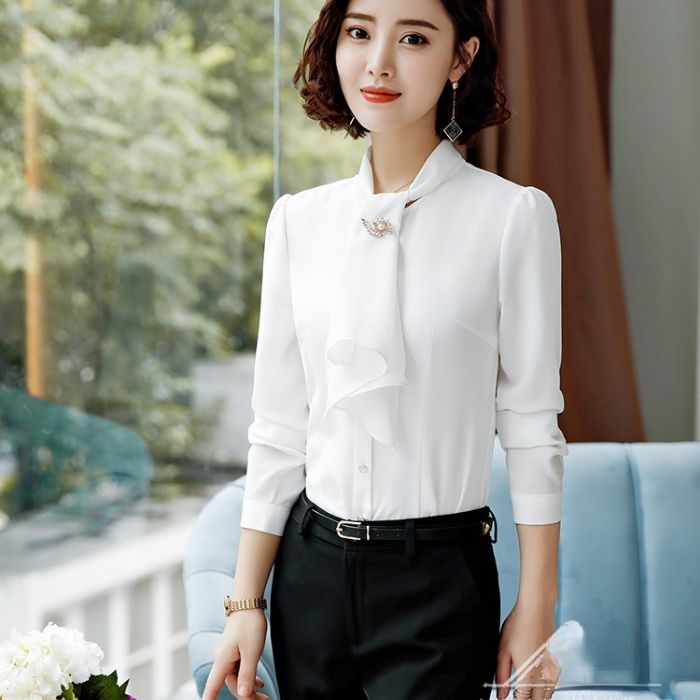 レディース シャツ ママシャツ 仕事服 2色選び トップス 着痩 ブラウス Vネック きれいめ オシャレ カジュアル風 春夏 長袖 