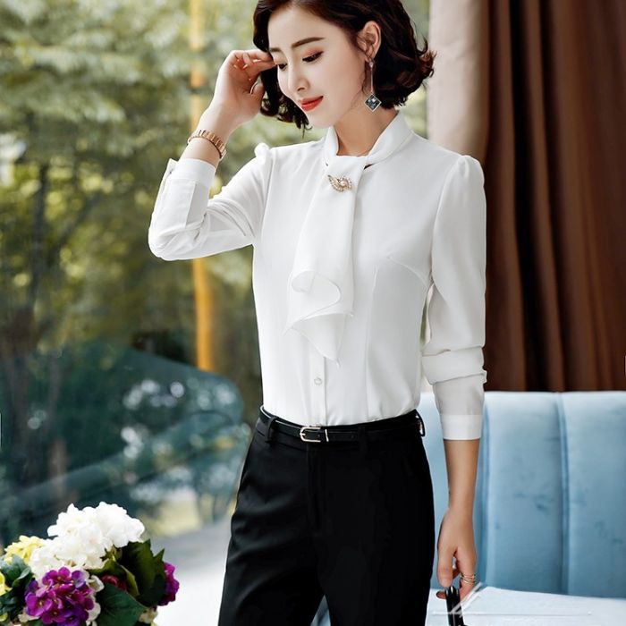 レディース シャツ ママシャツ 仕事服 2色選び トップス 着痩 ブラウス Vネック きれいめ オシャレ カジュアル風 春夏 長袖 