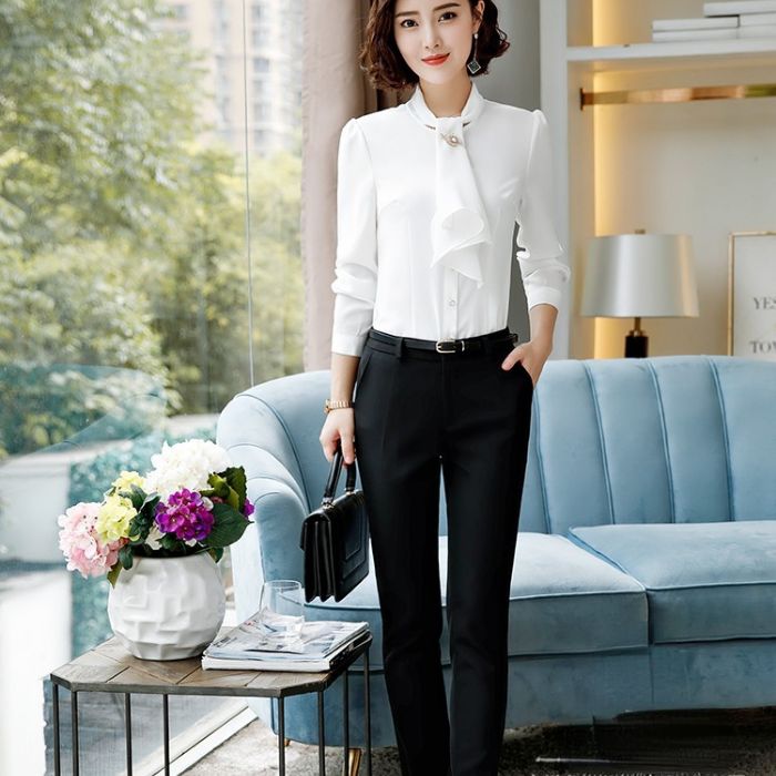 レディース シャツ ママシャツ 仕事服 2色選び トップス 着痩 ブラウス Vネック きれいめ オシャレ カジュアル風 春夏 長袖 