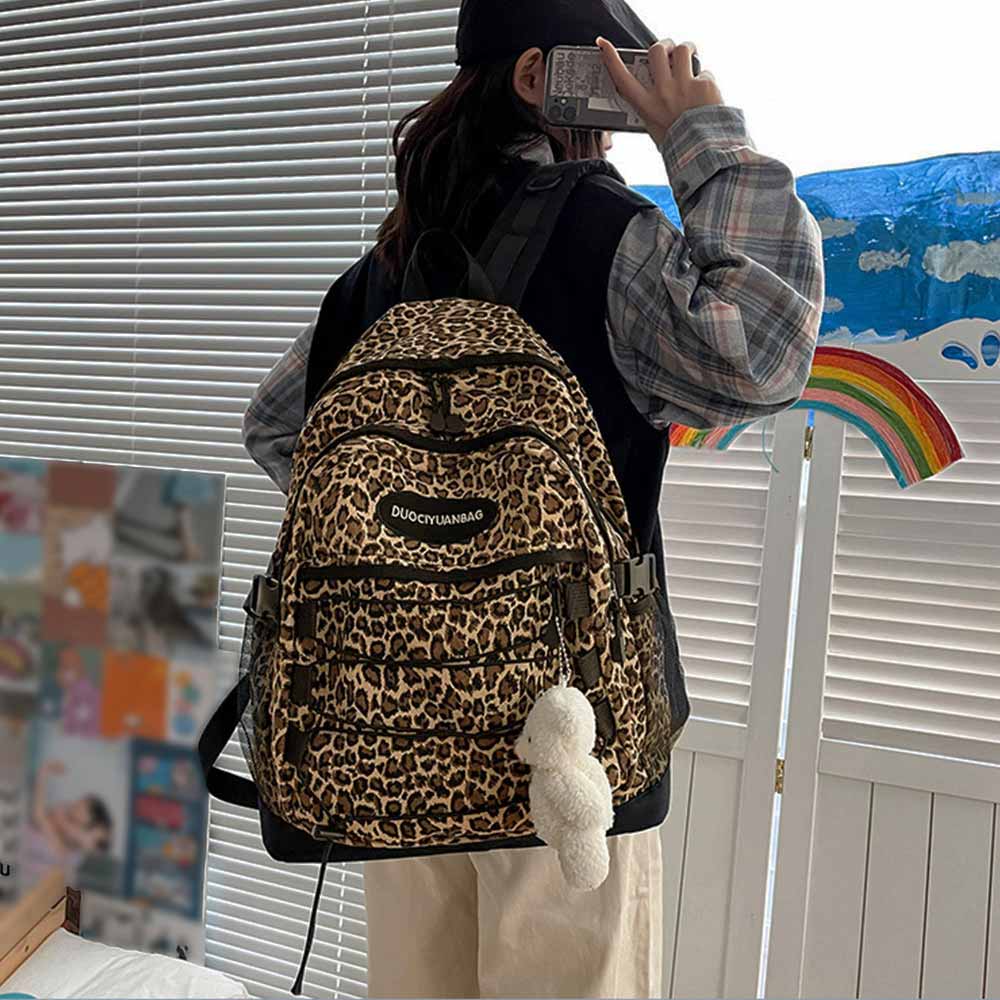 大容量バックパック レディース 大人 おしゃれ 女性 おしゃれ 遠足リュック マザーズバック ヒョウ柄 A4収納可 