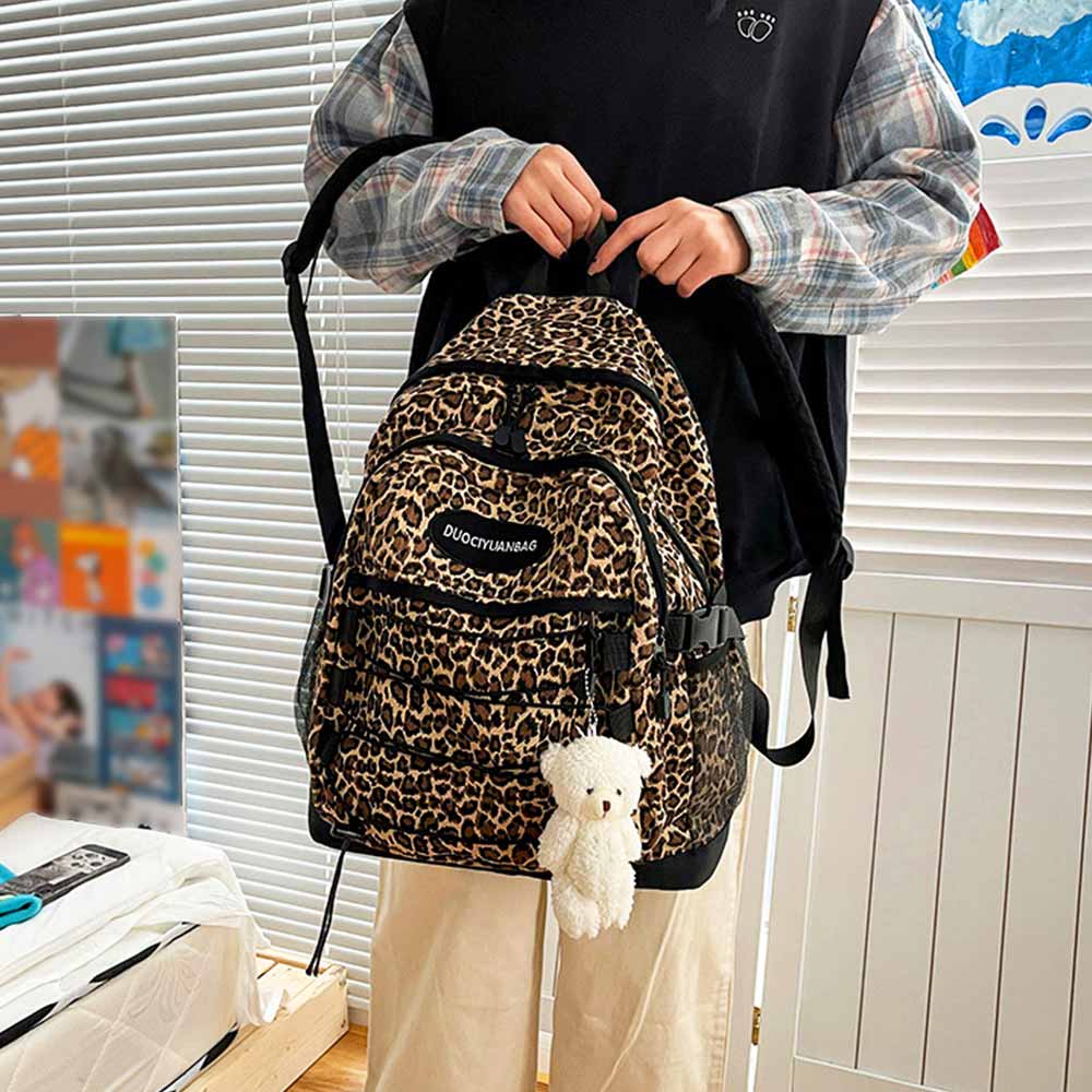 大容量バックパック レディース 大人 おしゃれ 女性 おしゃれ 遠足リュック マザーズバック ヒョウ柄 A4収納可 