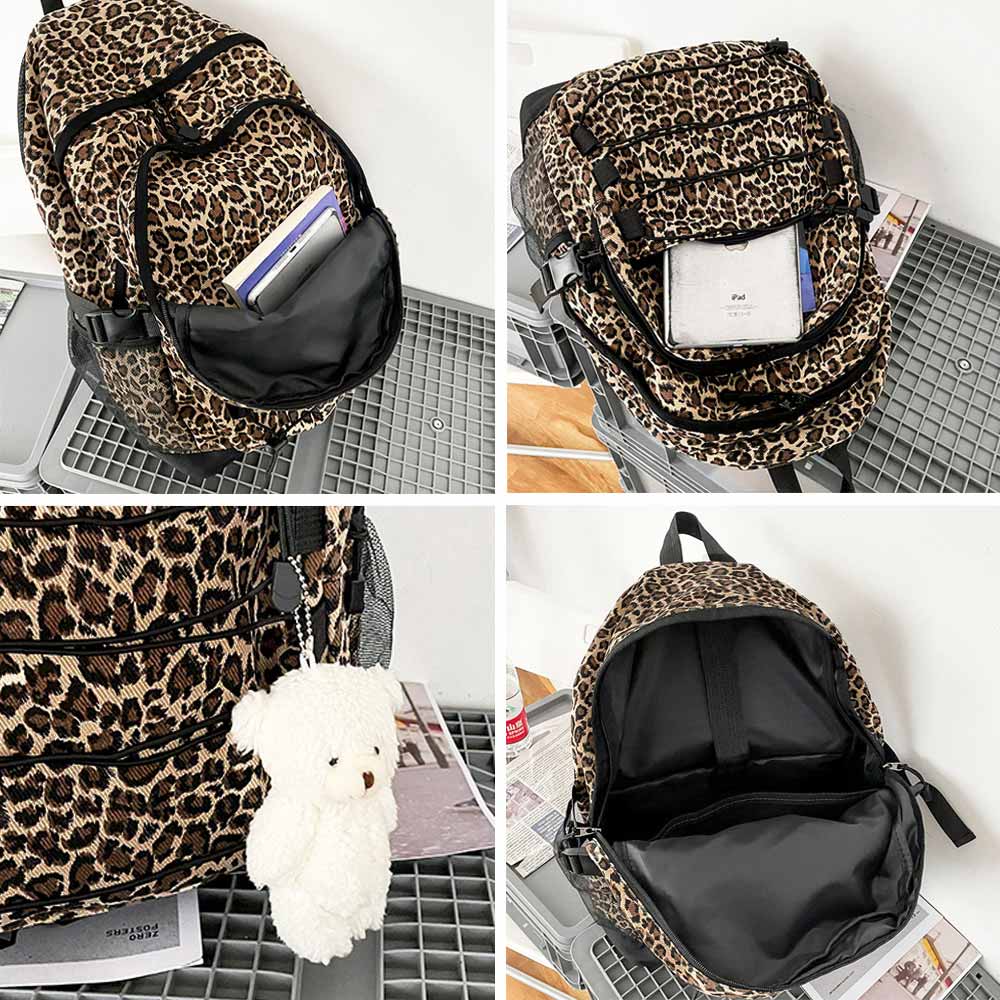 大容量バックパック レディース 大人 おしゃれ 女性 おしゃれ 遠足リュック マザーズバック ヒョウ柄 A4収納可 