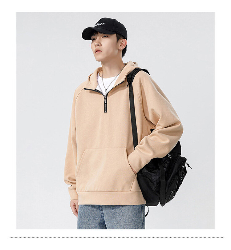 プルオーバースウェット 男女兼用 トップス ハーフジップ ポケット 無地 トップス 通学 ユニセックス スタイリッシュ 