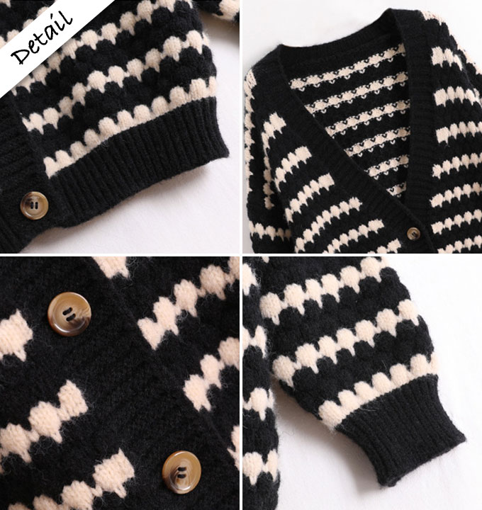 オーバーサイズ カーディガン レディース 秋冬 ボーダー カジュアル グリーン ブラック フリーサイズ ゆったり 