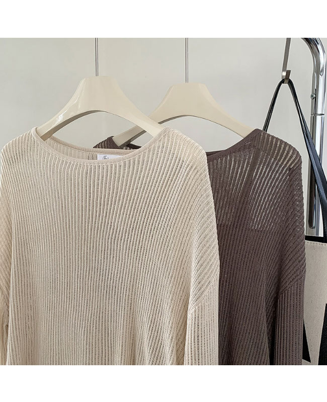 送料無料 ニット 透け感 レディース セーター 薄手 重ね着 ニットセーター 透け透けお洒落 ボートネック 長袖 トップス ニットブラウス 秋 サマーニット 春 