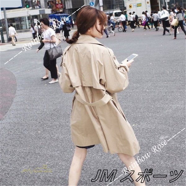 トレンチコート レディース ロング丈 アウター 長袖 トップス オフィス ダブルボタン通勤 ファッション ゆったり カジュアル 着痩せ 格好いい 