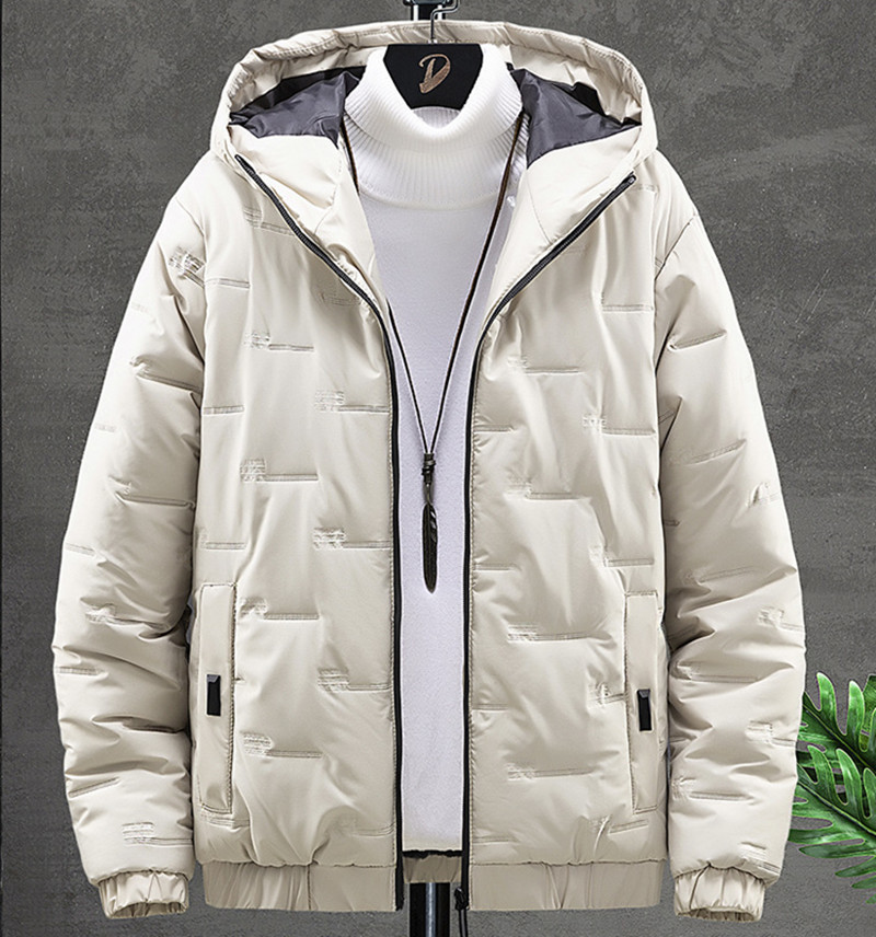 秋と冬 メンズ パッド入りフード付きジャケット韓国 大サイズ スタンド ジャケット厚く暖かいカジュアル パッド入りジャケット 30代 20代 