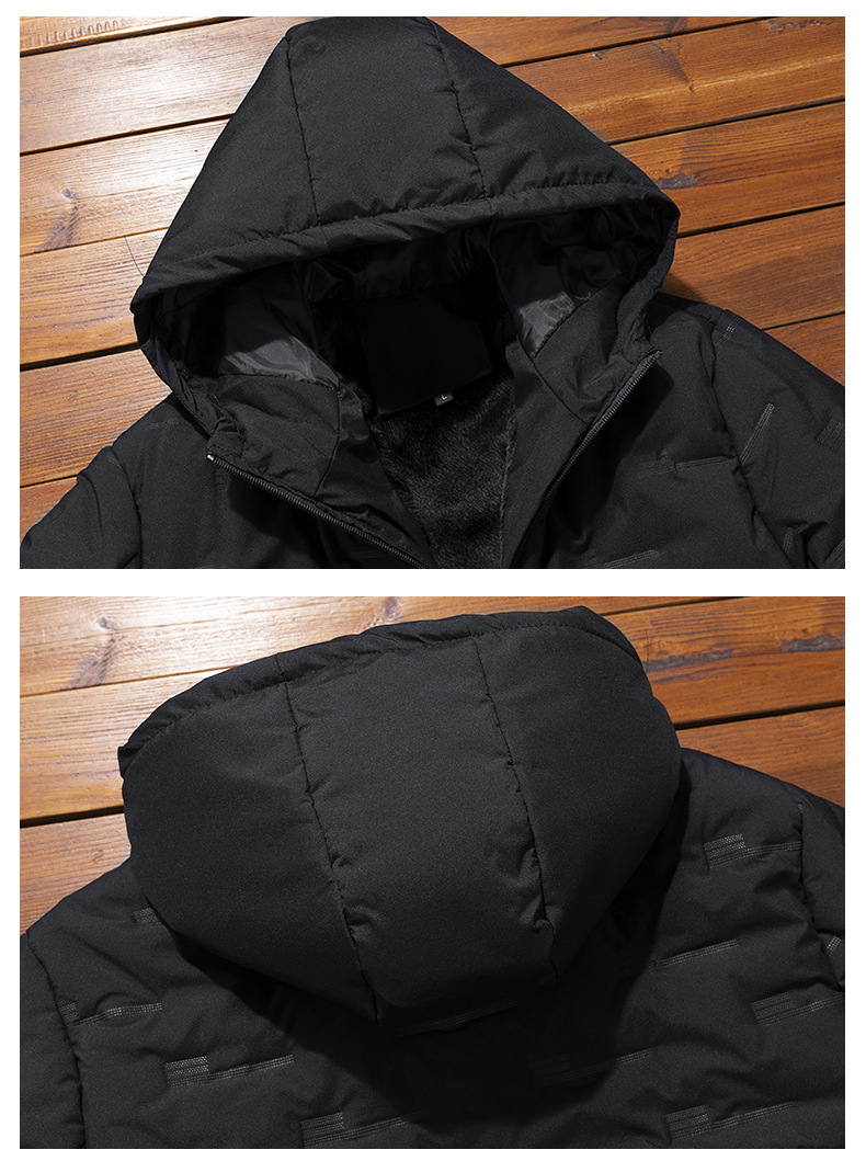 秋と冬 メンズ パッド入りフード付きジャケット韓国 大サイズ スタンド ジャケット厚く暖かいカジュアル パッド入りジャケット 30代 20代 
