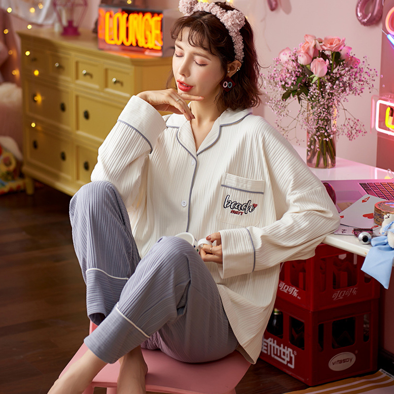 パジャマ ルームウェア レディース 春秋冬 長袖パジャマ 前開きパジャマシャツ 寝巻き ゆったり部屋着 韓国風 上下セットシンプル 可愛い ルームウェア 