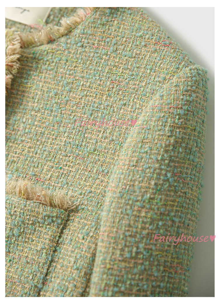 ツイードジャケット レディース 40代 長袖ノーカラージャケット ショット丈ツイードコート 春コートアウター 秋服 50代 卒業式30代 入学式 大人韓国風 通勤OL 