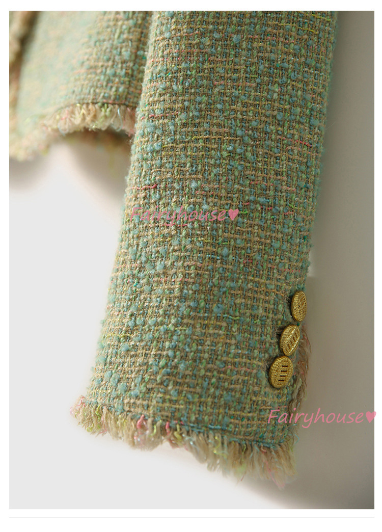 ツイードジャケット レディース 40代 長袖ノーカラージャケット ショット丈ツイードコート 春コートアウター 秋服 50代 卒業式30代 入学式 大人韓国風 通勤OL 