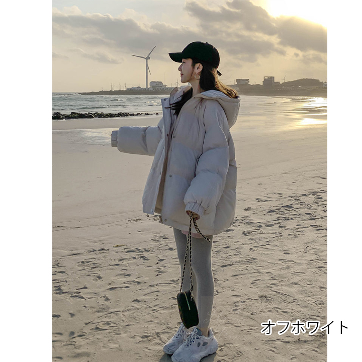 中綿ジャケット ダウンジャケット コート アウター オーバーサイズ ビッグシルエット ダウン 秋冬 送料無料 フード付き コート あすつく 