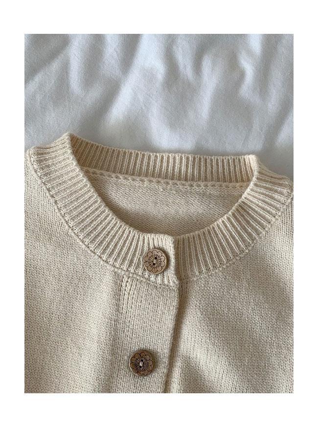 送料無料 ショートカーディガン ニット カーデ レディース ボーダー柄 前開き カーディガン ニットトップス ボタン付き ボーダーカーディガン レトロ 