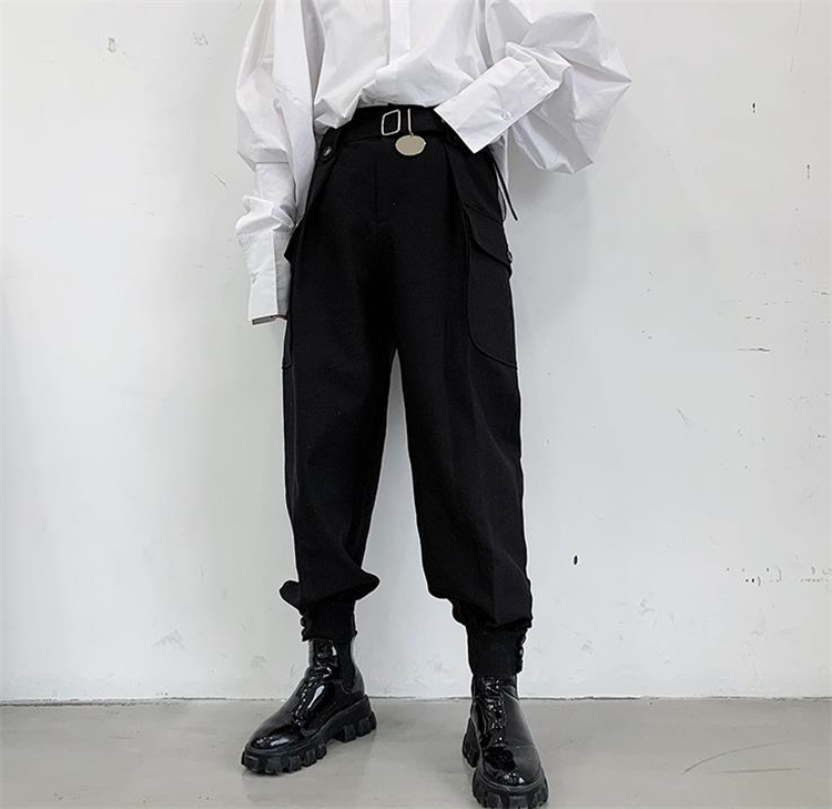 チェック柄 カーゴパンツ テーパード ベルト 韓国 ストリート K-POP 原宿系 ダンス HIPHOP 衣装 レディース 