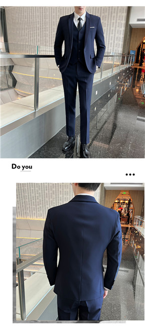 スーツ メンズ カジュアル 大きいサイズ シングル 紳士服 花婿3点セット 長袖 韓国 男性 フォーマル ベスト付き結婚式 メンズスーツ 