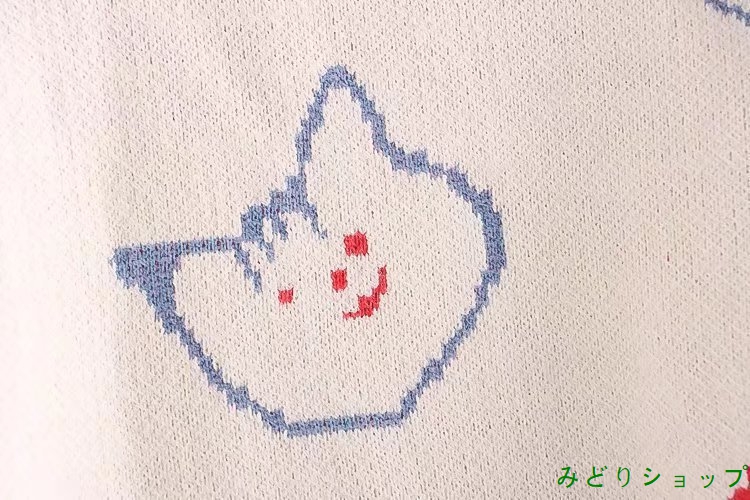 ニット セーター 猫ちゃん 長袖 森ガール レディース  