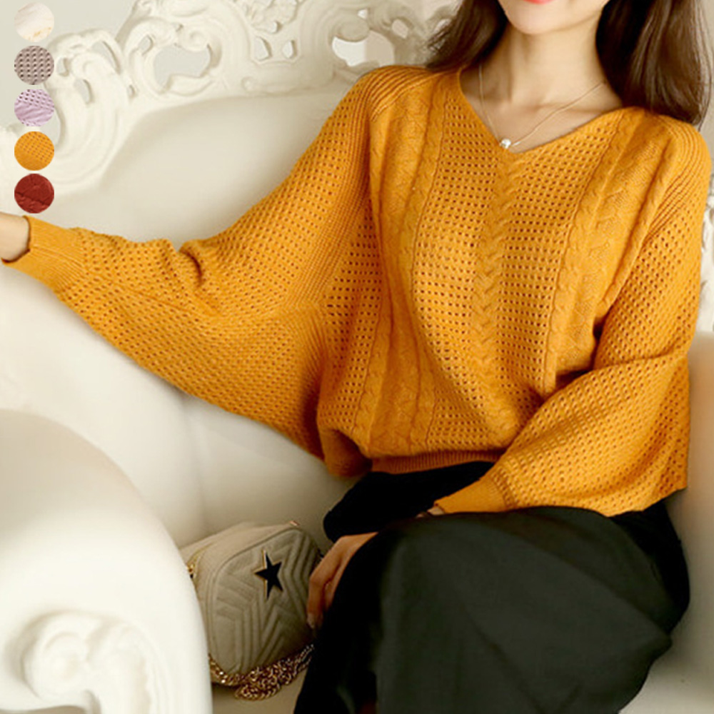 ニットトップス レディース 体型カバー秋  