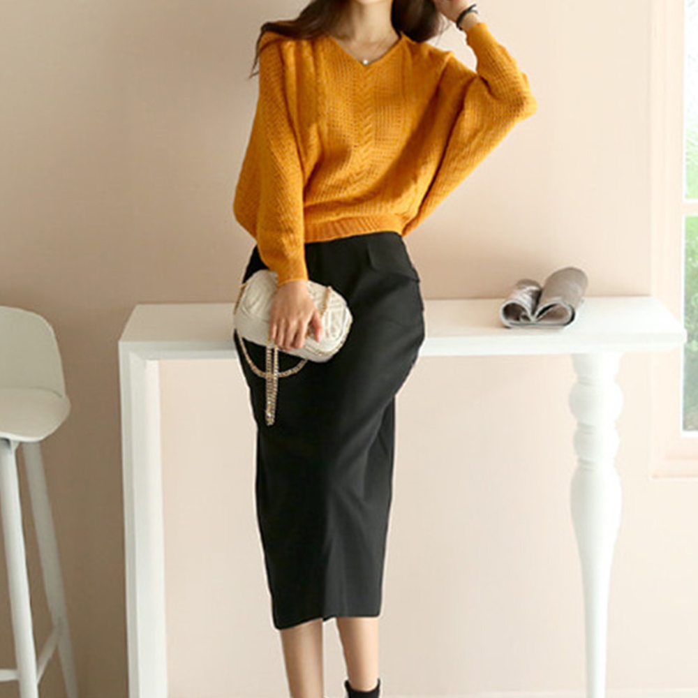 ニットトップス レディース 体型カバー秋  