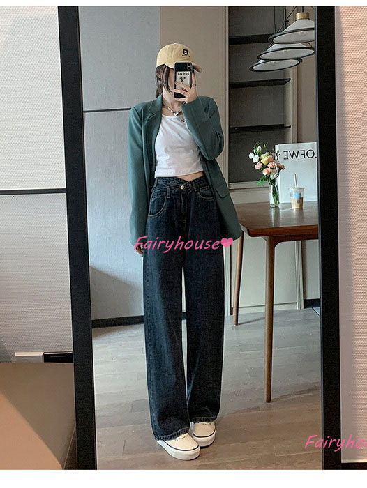 ジーンズ レディース デニムパンツ ストレート ジーパン ワイドパンツ ハイウエスト オシャレ30代 秋冬 ズボン ロングデニムワイドパンツ 春夏 ゆったり着痩せ 