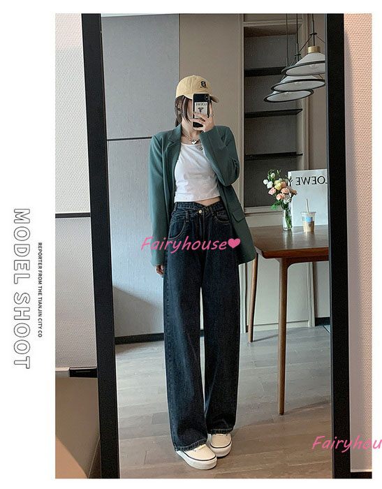 ジーンズ レディース デニムパンツ ストレート ジーパン ワイドパンツ ハイウエスト オシャレ30代 秋冬 ズボン ロングデニムワイドパンツ 春夏 ゆったり着痩せ 