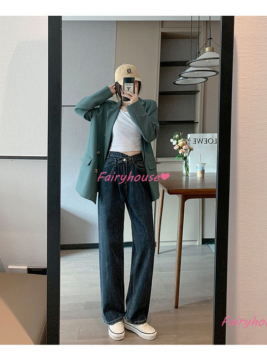 ジーンズ レディース デニムパンツ ストレート ジーパン ワイドパンツ ハイウエスト オシャレ30代 秋冬 ズボン ロングデニムワイドパンツ 春夏 ゆったり着痩せ 