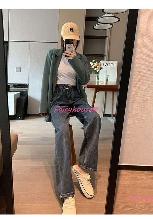 ジーンズ レディース デニムパンツ ストレート ジーパン ワイドパンツ ハイウエスト オシャレ30代 秋冬 ズボン ロングデニムワイドパンツ 春夏 ゆったり着痩せ 