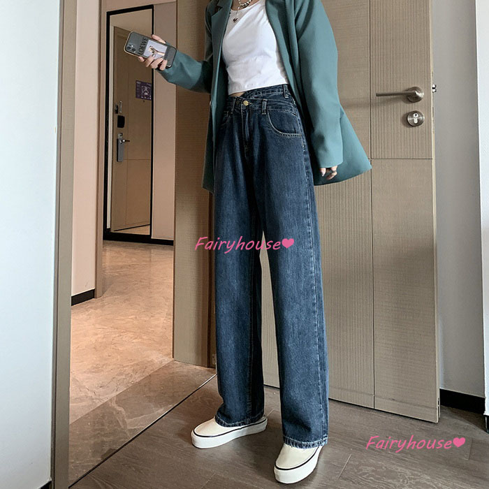 ジーンズ レディース デニムパンツ ストレート ジーパン ワイドパンツ ハイウエスト オシャレ30代 秋冬 ズボン ロングデニムワイドパンツ 春夏 ゆったり着痩せ 