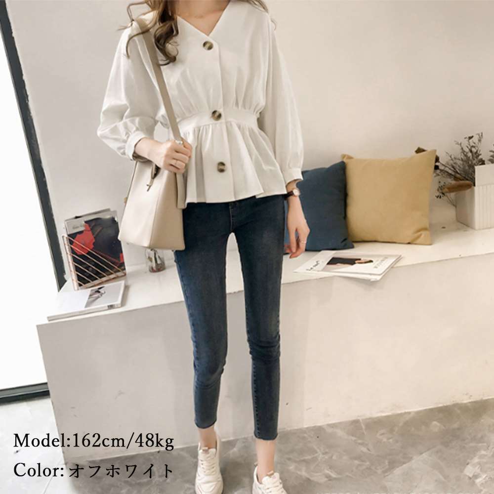 シャツ ブラウス Vネック レディース  