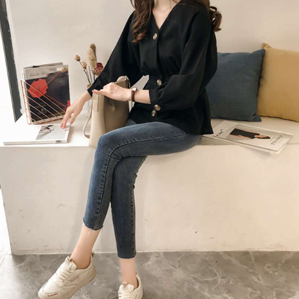 シャツ ブラウス Vネック レディース  