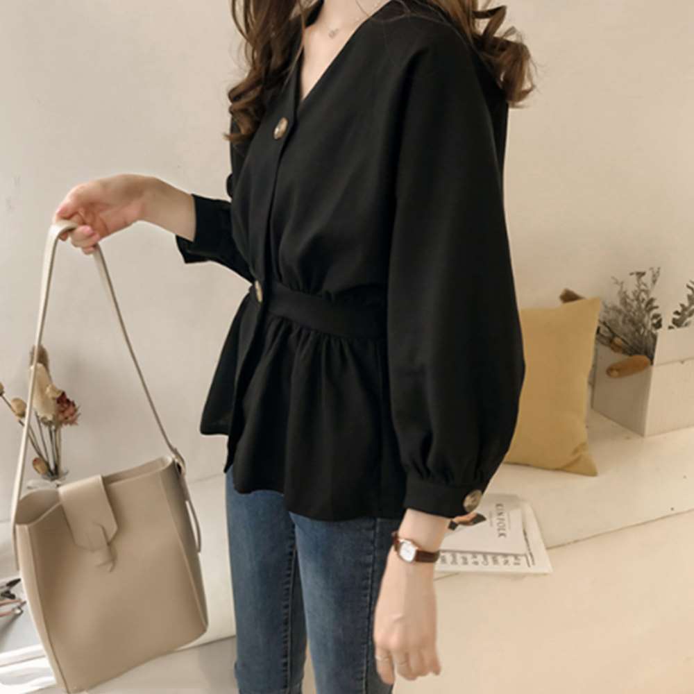 シャツ ブラウス Vネック レディース  