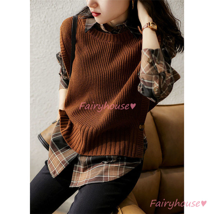 ニットベスト ベスト レディース 秋 冬 40代 ドルマンスリーブ ベストノースリーブ 重ね着 タンク トップス ラウンネック ニット 秋 タンクトップ コーデ 