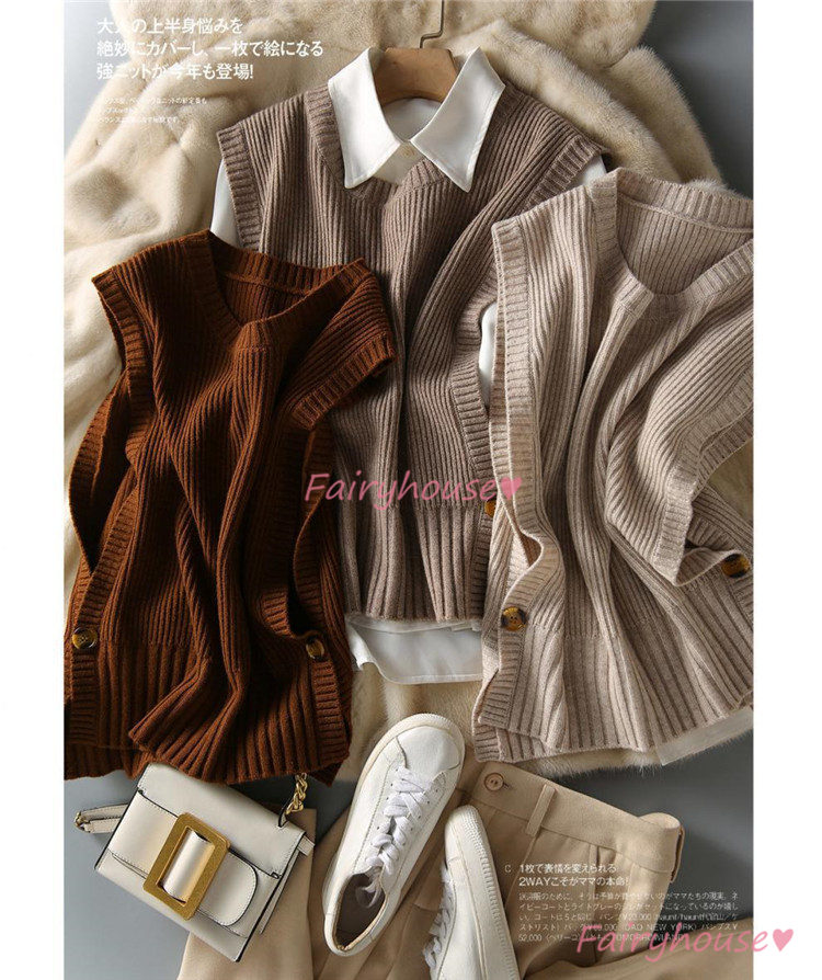 ニットベスト ベスト レディース 秋 冬 40代 ドルマンスリーブ ベストノースリーブ 重ね着 タンク トップス ラウンネック ニット 秋 タンクトップ コーデ 