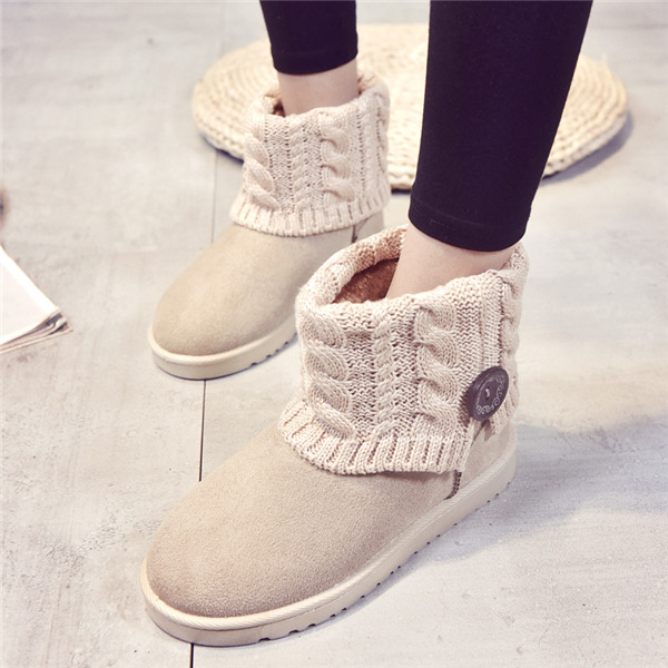 レディース ムートンブーツ ショートブーツ 冬靴 裏起毛 防寒 濃密毛 ベイリーボタン ボア 防寒ブーツ 美脚 裏毛 ニット もこもこ 