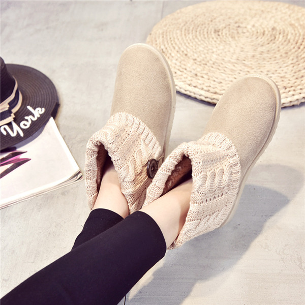 レディース ムートンブーツ ショートブーツ 冬靴 裏起毛 防寒 濃密毛 ベイリーボタン ボア 防寒ブーツ 美脚 裏毛 ニット もこもこ 