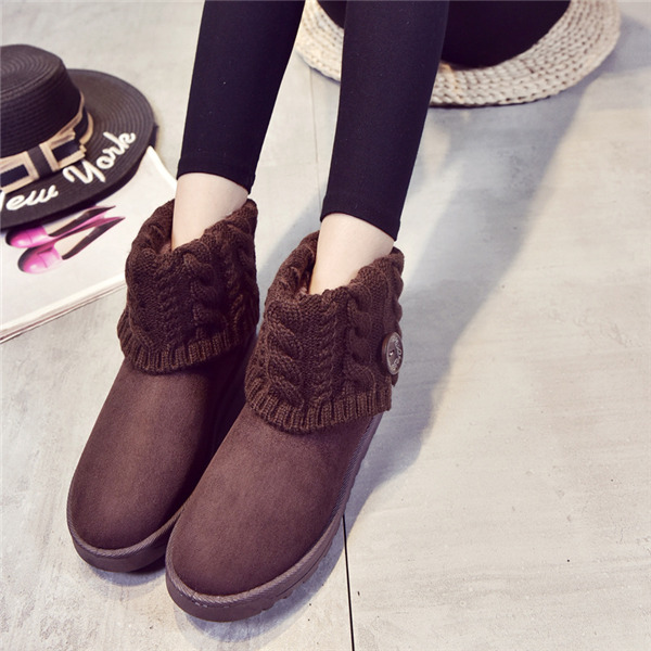 レディース ムートンブーツ ショートブーツ 冬靴 裏起毛 防寒 濃密毛 ベイリーボタン ボア 防寒ブーツ 美脚 裏毛 ニット もこもこ 