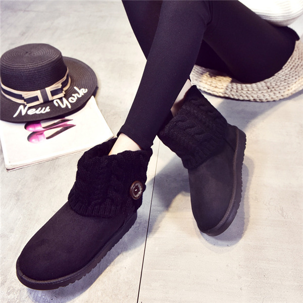レディース ムートンブーツ ショートブーツ 冬靴 裏起毛 防寒 濃密毛 ベイリーボタン ボア 防寒ブーツ 美脚 裏毛 ニット もこもこ 
