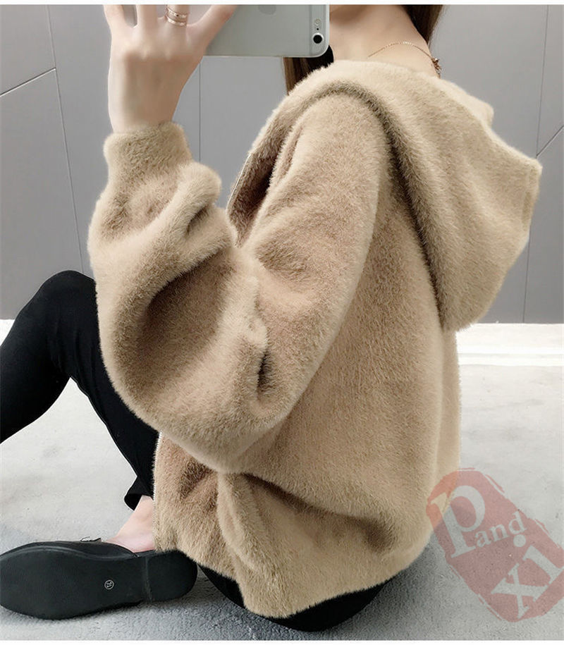 ニットカーディガン レディース 秋 韓国 カーディガン ロング丈ふっくらブークレニットカーディガン マキシカーディガン 送料無料 長袖 ロング丈 ゆったり 