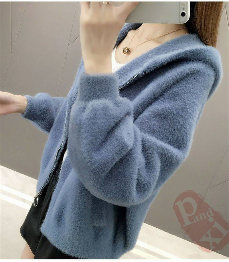 ニットカーディガン レディース 秋 韓国 カーディガン ロング丈ふっくらブークレニットカーディガン マキシカーディガン 送料無料 長袖 ロング丈 ゆったり 