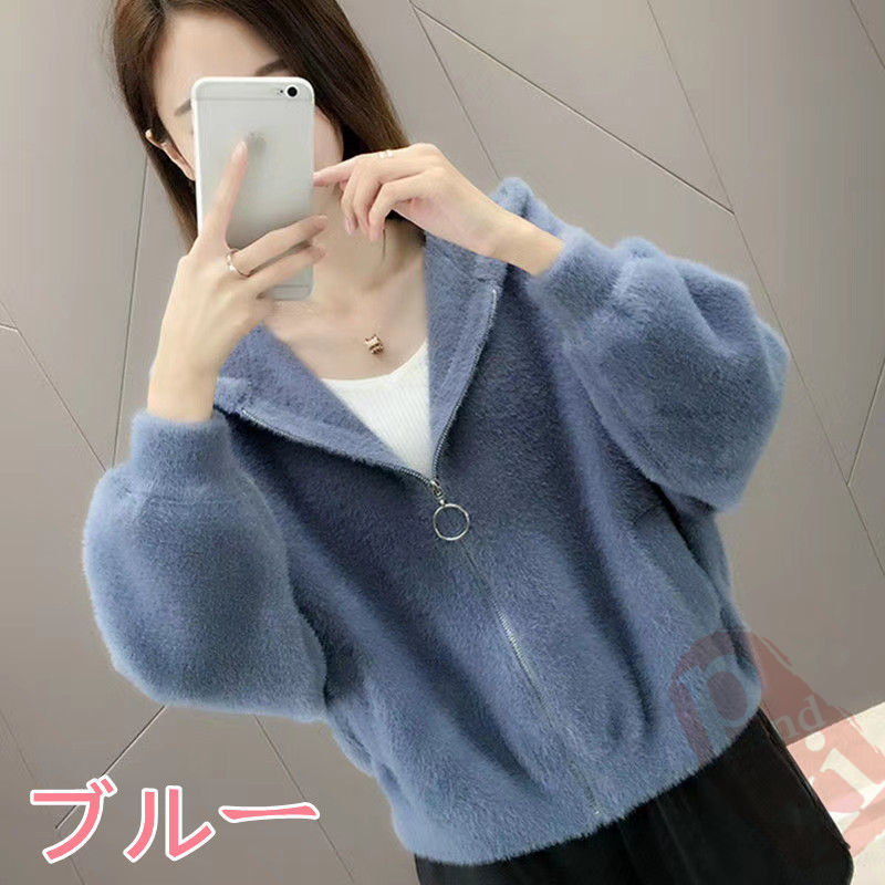 ニットカーディガン レディース 秋 韓国 カーディガン ロング丈ふっくらブークレニットカーディガン マキシカーディガン 送料無料 長袖 ロング丈 ゆったり 