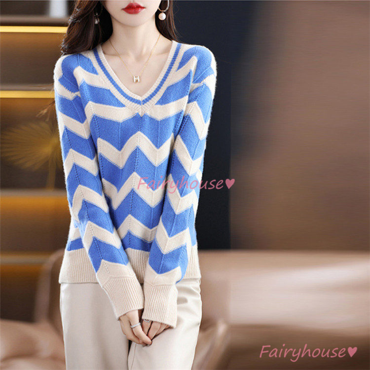 ニット セーター トップス レディース 秋冬 ラウンネック ニットインナー 着痩せ 長袖ニット カジュアルニット オシャレ 幾何柄 きれいめ 通勤 