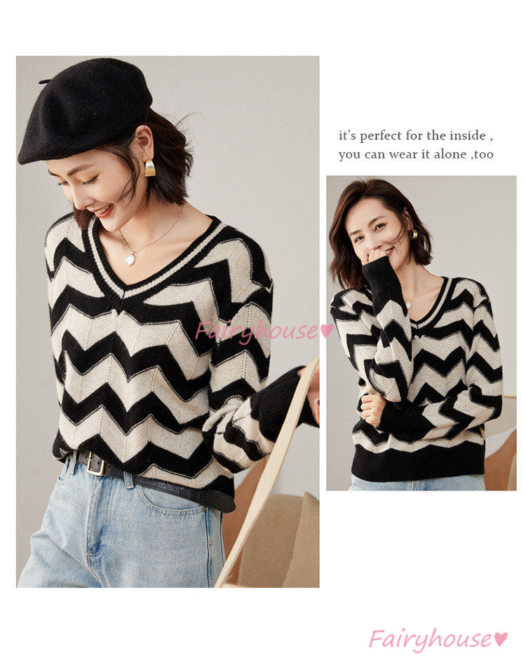 ニット セーター トップス レディース 秋冬 ラウンネック ニットインナー 着痩せ 長袖ニット カジュアルニット オシャレ 幾何柄 きれいめ 通勤 