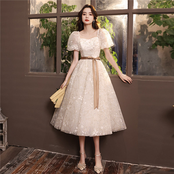 ワンピース レディース 春夏 お洒落 おしゃれ 優雅 結婚式 演奏会 フォーマル 花嫁 二次会 ドレス ブライズメイド 