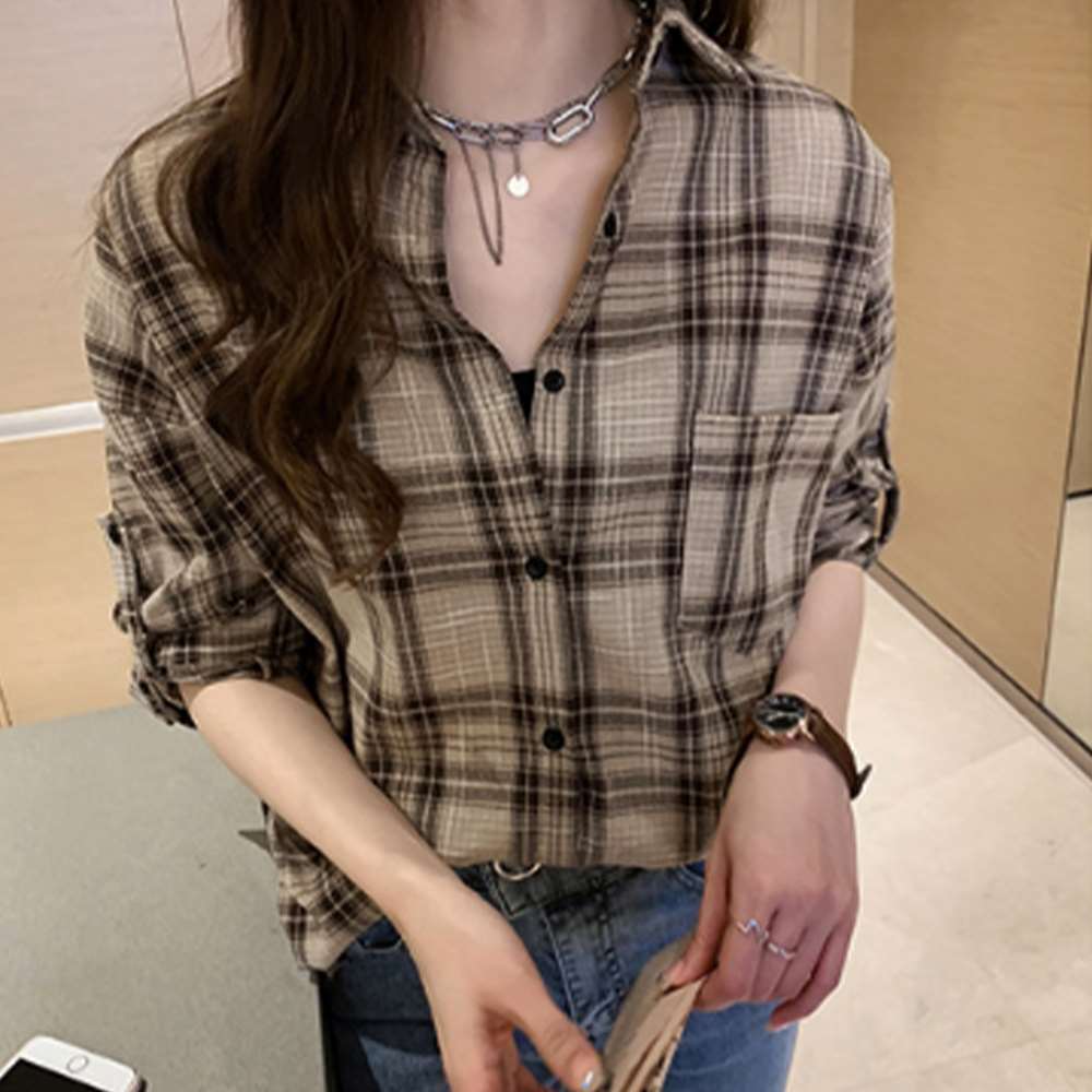 チェック柄 シャツ ブラウス レディース  