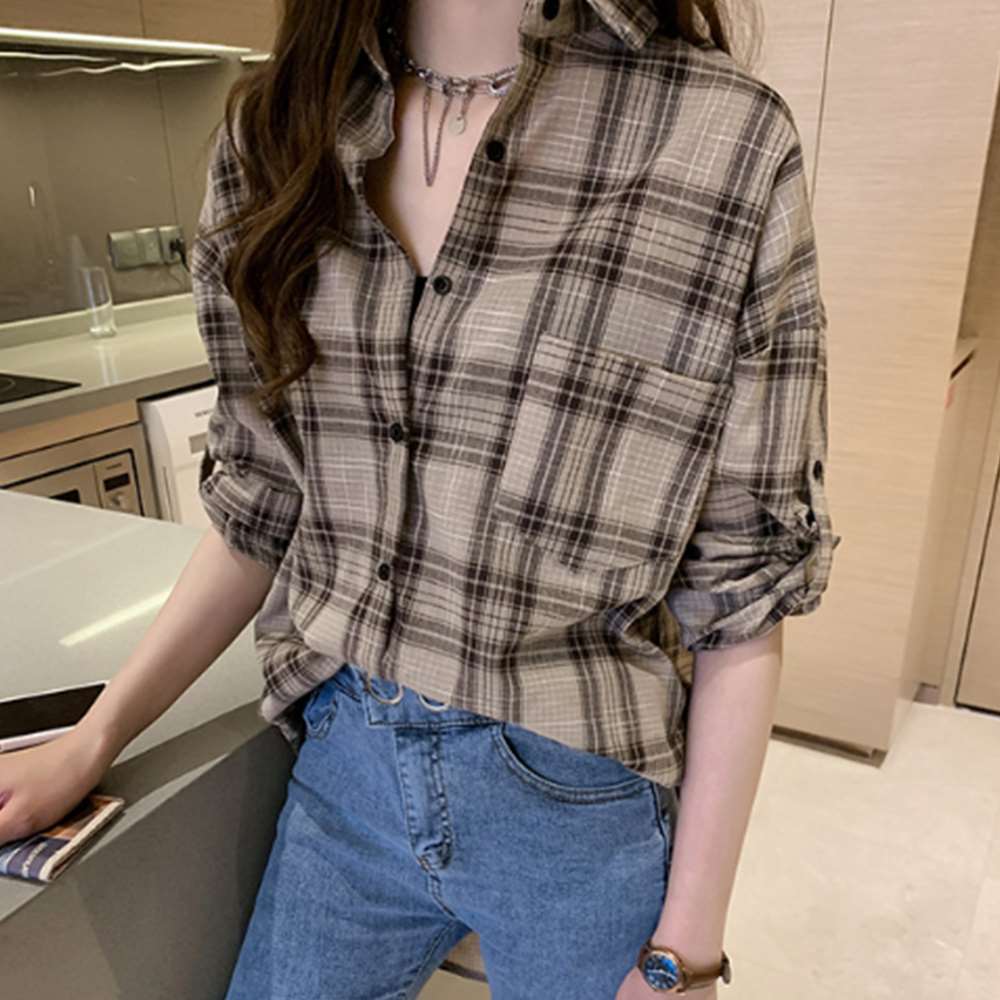 チェック柄 シャツ ブラウス レディース  