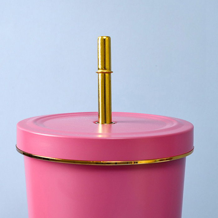 2個セット ストロー付きタンブラー 保冷 保温 真空断熱 500MLタイプ タンブラー 水滴が付かない ビール プレゼント お揃い お祝い 水筒 お酒 温くならない 