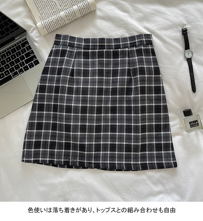 送料無料 タイトスカート ショート チェック柄 レディース ショートスカート ハイウエスト 裏地付き レトロ キレイめ ミニスカスカート 秋 チェック柄スカート 
